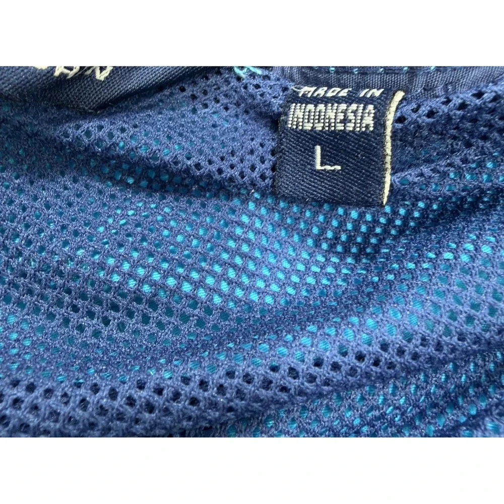 Vtg 90s Polo Sport Flag Ralph Lauren Swim Trunks Shorts Light Blue Baggy Nylon
